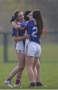 31 March 2017; Andrea Trill and Amy Walsh of Colaiste Bhaile Chláir embrace following the Lidl All Ireland PPS Junior C Championship final match between Colaiste Bhaile Chláir and St. Columbas at Connolly Park in Sligo. Photo by Sam Barnes/Sportsfile