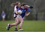31 March 2017; Andrea Trill of Colaiste Bhaile Chláir in action against Niamh Agnew of St. Columbas during the Lidl All Ireland PPS Junior C Championship final match between Colaiste Bhaile Chláir and St. Columbas at Connolly Park in Sligo. Photo by Sam Barnes/Sportsfile