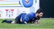 31 March 2017; Bary Daly of Leinster A score his side's second try during the Interprovincial Challenge Fixture match between Ulster A and Leinster A at Banbridge RFC, in Bandbridge Co Down. Photo by John Dickson/Sportsfile