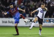 31 March 2017; Gavin Brennan of Drogheda United in action against Brian Gartland of Dundalk during the SSE Airtricity League Premier Division match between Dundalk and Drogheda United at Oriel Park in Dundalk, Co. Louth. Photo by David Maher/Sportsfile