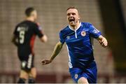 31 March 2017; Conan Byrne of St Patrick's Athletic celebrates scoring his side's third goal during the SSE Airtricity League Premier Division match between Bohemians and St Patrick's Athletic at Dalymount Park in Dublin. Photo by Cody Glenn/Sportsfile