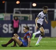 31 March 2017; Sean Gannon of Dundalk reacts after a challange from Mark Griffin of Drogheda United resulting in the Dundalk player being stretchered off during the SSE Airtricity League Premier Division match between Dundalk and Drogheda United at Oriel Park in Dundalk, Co. Louth. Photo by David Maher/Sportsfile