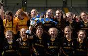 31 March 2017; John the Baptist Community School captain Anna-Rose Kennedy and her team-mates celebrate with the cup after the Lidl All Ireland PPS Junior A Championship final match between Loreto College and John the Baptist Community School at St Brendan's Park in Birr, Co Offaly. Photo by Piaras Ó Mídheach/Sportsfile
