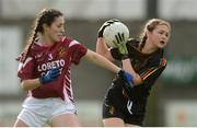 31 March 2017; Sinéad McElligott of John the Baptist Community School in action against Ciara Kellegher of Loreto College during the Lidl All Ireland PPS Junior A Championship final match between Loreto College and John the Baptist Community School at St Brendan's Park in Birr, Co Offaly. Photo by Piaras Ó Mídheach/Sportsfile