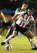 18 November 2005; Gary Beckett, Derry City, in action against Alan Bennett, Cork City. eircom League, Premier Division, Cork City v Derry City, Turners Cross, Cork. Picture credit: David Maher / SPORTSFILE