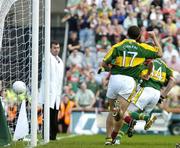 17 September 2006; Eoin Brosnan, 17, Kerry, celebrates after scoring his side's fourth goal against Mayo. Bank of Ireland All-Ireland Senior Football Championship Final, Kerry v Mayo, Croke Park, Dublin. Picture credit: Brendan Moran / SPORTSFILE