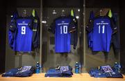 1 April 2017; The Leinster jerseys of Luke McGrath, Jonathan Sexton and Isa Nacewa hang in their changing room prior to the European Rugby Champions Cup Quarter-Final match between Leinster and Wasps at the Aviva Stadium in Dublin. Photo by Stephen McCarthy/Sportsfile