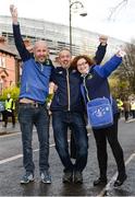 1 April 2017; Leinster supporters, from left, Stephen Lennon, from Cabra, Co Dublin, Willie Corcoran, and Caroline Moore, from Ballymun, Co Dublin ahead of the European Rugby Champions Cup Quarter-Final match between Leinster and Wasps at Aviva Stadium, in Lansdowne Road, Dublin. Photo by Cody Glenn/Sportsfile