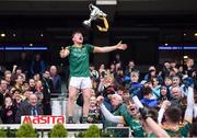 1 April 2017; Dara Moynihan captain of St Brendan's College, Killarney celebrates with the Hogan Cup after the Masita GAA All Ireland Post Primary Schools Hogan Cup Final match between St Brendan's College, Killarney and St. Peter's College, Wexford, at Croke Park, in Dublin. Photo by Matt Browne/Sportsfile