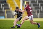 1 April 2017; Kyle Cawley of Sligo in action against Liam Kelly of Galway during the EirGrid Connacht GAA Football U21 Championship Final match between Galway and Sligo at Markievicz Park in Sligo. Photo by David Fitzgerald/Sportsfile