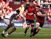 1 April 2017; CJ Stander of Munster is tackled by Yacouba Camara of Toulouse during the European Rugby Champions Cup Quarter-Final match between Munster and Toulouse at Thomond Park in Limerick. Photo by Diarmuid Greene/Sportsfile