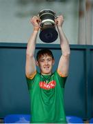 1 April 2017; Meath captain Damian Healy lifts the cup after the Allianz Hurling League Division 2B Final match between Meath and Wicklow at Parnell Park, in Dublin. Photo by Daire Brennan/Sportsfile