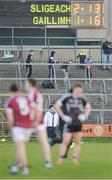 1 April 2017; A general view of the scoreboard at the end of normal time in the EirGrid Connacht GAA Football U21 Championship Final match between Galway and Sligo at Markievicz Park in Sligo. Photo by Piaras Ó Mídheach/Sportsfile