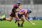 11 September 2011; Josie Dwyer, Wexford, in action against Niamh Kilkenny, Galway. All-Ireland Senior Camogie Championship Final in association with RTE Sport, Galway v Wexford, Croke Park, Dublin. Picture credit: Brian Lawless / SPORTSFILE