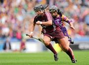 11 September 2011; Veronica Curtin, Galway, in action against Claire O'Connor, Wexford. All-Ireland Senior Camogie Championship Final in association with RTE Sport, Galway v Wexford, Croke Park, Dublin. Picture credit: Brian Lawless / SPORTSFILE