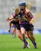 11 September 2011; Josie Dwyer, Wexford, in action against Noreen Coen, Galway. All-Ireland Senior Camogie Championship Final in association with RTE Sport, Galway v Wexford, Croke Park, Dublin. Picture credit: Brian Lawless / SPORTSFILE