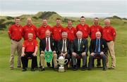 15 September 2011: Mitchelstown Golf Club, winners of the Irish Junior Cup 2011, back row left to right: Adrian Gamble, John Cahill, David Cahill, John Maguire, Clem Leonard, Sean Lane, Dave O’Connor, Jerry O’Riordan; front row left to right: Stephen Slattery (Team Captain), Kieran Casey (Club Captain), Simon Russell (Chartis Insurance Ireland), Eugene Fayne (President, Golfing Union of Ireland), Vincent McGuigan (Captain, Castlerock Golf Club). Chartis Cups and Shields Finals 2011, Castlerock Golf Club, Co. Derry. Picture credit: Oliver McVeigh/ SPORTSFILE