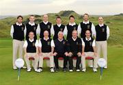 14 September 2011: The Muskerry Golf Club, Co. Cork, team. Back row, left to right, Eoin O’Callaghan, Ronan Twomey, John Waldron, Brian Lane and Daniel Hallissey. Front row, left to right, Fred Twomey, Maurice Leahy, Pat Hayes, club president, Greg O’Sullivan, club captain, and Diarmuid Linehan, team captain, who were defeated in the Semi-Final of the Senior Cup by Portmarnock Golf Club, Co. Dublin. Chartis Cups and Shields National Finals 2011, Castlerock Golf Club, Co. Derry. Picture credit: Oliver McVeigh / SPORTSFILE