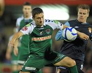 16 September 2011; Shane Duggan, Cork City, in action against Daniel North, St. Patrick’s Athletic. FAI Ford Cup Quarter-final, Cork City v St. Patrick’s Athletic, Turner’s Cross, Co. Cork. Picture credit: David Maher / SPORTSFILE