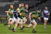 1 April 2017; Colum Harty of Kerry in action against Sean Downey of Laois during the Allianz Hurling League Division 1B Relegation Play-Off match between Laois and Kerry at O'Moore Park, in Portlaoise. Photo by Matt Browne/Sportsfile