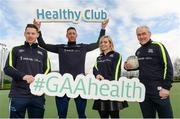 2 April 2017; GAA Healthy Club Ulster Roadshow- inspiring GAA clubs to become hubs for health.  Pictured at the GAA Ulster Healthy Clubs Roadshow is (l-r) Philly McMahon, Gaelic footballer for Dublin and Ballymun Kickhams, Michael Fennelly, hurler with the Kilkenny senior team, Anna Geary, former Cork Camogie captain, and Mickey Harte, manager of the Tyrone senior inter-county team. The GAA Healthy Clubs Project (HCP), in partnership with Irish Life and Healthy Ireland, aims to inspire and empower more GAA clubs to support their members and communities in pursuit of better physical, social, and mental wellbeing.  The Ulster Healthy Club Roadshow is the final part of a series of roadshows that took place across the country since January 2017. For more information about the GAA’s HCP visit: www.gaa.ie/community. Follow: @officialgaa or Like: www.facebook.com/officialgaa/    GAA Healthy Club Roadshow - Ulster at Jordanstown Ulster University, in Belfast. Photo by Oliver McVeigh/Sportsfile