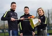 2 April 2017; GAA Healthy Club Ulster Roadshow- inspiring GAA clubs to become hubs for health.  Pictured at the GAA Ulster Healthy Clubs Roadshow is (l-r) Michael Fennelly, hurler with the Kilkenny senior team, Philly McMahon, Gaelic footballer for Dublin and Ballymun Kickhams, and Anna Geary, former Cork Camogie captain. The GAA Healthy Clubs Project (HCP), in partnership with Irish Life and Healthy Ireland, aims to inspire and empower more GAA clubs to support their members and communities in pursuit of better physical, social, and mental wellbeing.  The Ulster Healthy Club Roadshow is the final part of a series of roadshows that took place across the country since January 2017. For more information about the GAA’s HCP visit: www.gaa.ie/community. Follow: @officialgaa or Like: www.facebook.com/officialgaa/    GAA Healthy Club Roadshow - Ulster at Jordanstown Ulster University, in Belfast. Photo by Oliver McVeigh/Sportsfile