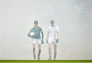 1 April 2017; Mark O'Shea of St Brendan's College, Killarney, and Cormac Rowe of St. Peter's College, Wexford, after a flare was set off during the Masita GAA All Ireland Post Primary Schools Hogan Cup Final match between St Brendan's College, Killarney and St. Peter's College, Wexford, at Croke Park, in Dublin. Photo by Matt Browne/Sportsfile