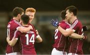 1 April 2017; Galway players celebrate following their side's victory in the EirGrid Connacht GAA Football U21 Championship Final match between Galway and Sligo at Markievicz Park in Sligo.  Photo by David Fitzgerald/Sportsfile