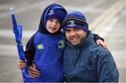 1 April 2017; Leinster supporters Alan Dunne and son Gary Dunne, age 7, from Ballycullen, Co Dublin, ahead of the European Rugby Champions Cup Quarter-Final match between Leinster and Wasps at Aviva Stadium, in Lansdowne Road, Dublin. Photo by Cody Glenn/Sportsfile