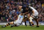 1 April 2017; Robbie Henshaw of Leinster is tackled by Jimmy Gopperth, left, and Nathan Hughes of Wasps during the European Rugby Champions Cup Quarter-Final match between Leinster and Wasps at Aviva Stadium in Dublin. Photo by Ramsey Cardy/Sportsfile