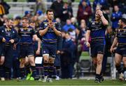 1 April 2017; Leinster's Zane Kirchner, left, and Robbie Henshaw following their victory in the European Rugby Champions Cup Quarter-Final match between Leinster and Wasps at Aviva Stadium in Dublin. Photo by Ramsey Cardy/Sportsfile
