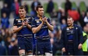 1 April 2017; Leinster's Ross Molony, left, and Zane Kirchner following their victory in the European Rugby Champions Cup Quarter-Final match between Leinster and Wasps at Aviva Stadium in Dublin. Photo by Ramsey Cardy/Sportsfile