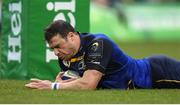 1 April 2017; Robbie Henshaw of Leinster goes over to score his side's third try during the European Rugby Champions Cup Quarter-Final match between Leinster and Wasps at the Aviva Stadium in Dublin. Photo by Stephen McCarthy/Sportsfile
