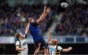 1 April 2017; Devin Toner of Leinster in action against Joe Launchbury, left, and Kearnan Myall of Wasps during the European Rugby Champions Cup Quarter-Final match between Leinster and Wasps at the Aviva Stadium in Dublin. Photo by Stephen McCarthy/Sportsfile