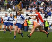 2 April 2017; Ciara McAnespie of Monaghan in action against Clodagh McCambridge of Armagh during the Lidl Ladies Football National League Round 7 match between Monaghan and Armagh at St. Tiernach's Park in Clones, Co Monaghan. Photo by Ray McManus/Sportsfile