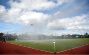 2 April 2017; The pitch is watered ahead of the Irish Senior Ladies Hockey Cup Final match between UCD and Cork Harlequins at the National Hockey Stadium UCD in Belfield, Dublin. Photo by David Fitzgerald/Sportsfile