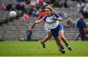 2 April 2017; Laura McEnaney of Monaghan in action against Megan Sheridan of Armagh during the Lidl Ladies Football National League Round 7 match between Monaghan and Armagh at St. Tiernach's Park in Clones, Co Monaghan. Photo by Philip Fitzpatrick/Sportsfile