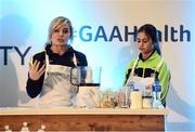 1 April 2017; GAA Healthy Club Ulster Roadshow- inspiring GAA clubs to become hubs for health.  Pictured at the GAA Ulster Healthy Clubs Roadshow is (l-r) Anna Geary, former Cork Camogie captain, and  Aoise Gildea of St Marys GAA, Convoy, Co. Donegal. The GAA Healthy Clubs Project (HCP), in partnership with Irish Life and Healthy Ireland, aims to inspire and empower more GAA clubs to support their members and communities in pursuit of better physical, social, and mental wellbeing.  The Ulster Healthy Club Roadshow is the final part of a series of roadshows that took place across the country since January 2017. For more information about the GAA’s HCP visit: www.gaa.ie/community. Follow: @officialgaa or Like: www.facebook.com/officialgaa/ GAA Healthy Club Roadshow - Ulster at Jordanstown Ulster University, in Belfast. Photo by Oliver McVeigh/Sportsfile
