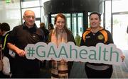 1 April 2017; GAA Healthy Club Ulster Roadshow- inspiring GAA clubs to become hubs for health.  Pictured at the GAA Ulster Healthy Clubs Roadshow is (l-r) Seamus Kelm, Orlith Kelm and Ailish Keown of Erne Gales GAA, Fermanagh. The GAA Healthy Clubs Project (HCP), in partnership with Irish Life and Healthy Ireland, aims to inspire and empower more GAA clubs to support their members and communities in pursuit of better physical, social, and mental wellbeing.  The Ulster Healthy Club Roadshow is the final part of a series of roadshows that took place across the country since January 2017. For more information about the GAA’s HCP visit: www.gaa.ie/community. Follow: @officialgaa or Like: www.facebook.com/officialgaa/    GAA Healthy Club Roadshow - Ulster at Jordanstown Ulster University, in Belfast. Photo by Oliver McVeigh/Sportsfile