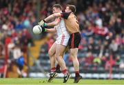2 April 2017; Peter Kelleher of Cork in action against Brendan McArdle of Down during the Allianz Football League Division 2 Round 7 match between Cork and Down at Páirc Uí Rinn in Cork. Photo by Eóin Noonan/Sportsfile