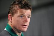 17 September 2011; Ireland captain Brian O'Driscoll with stitches in his head at the post-match press conference. 2011 Rugby World Cup, Pool C, Australia v Ireland, Eden Park, Auckland, New Zealand. Picture credit: Brendan Moran / SPORTSFILE