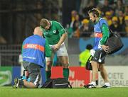 17 September 2011; Ireland's Gordon D'Arcy is attended to by team doctor Dr. Eanna Falvey. 2011 Rugby World Cup, Pool C, Australia v Ireland, Eden Park, Auckland, New Zealand. Picture credit: Brendan Moran / SPORTSFILE