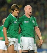 17 September 2011; Donncha O'Callaghan, left, and Paul O'Connell, Ireland. 2011 Rugby World Cup, Pool C, Australia v Ireland, Eden Park, Auckland, New Zealand. Picture credit: Brendan Moran / SPORTSFILE