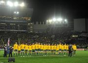 17 September 2011; The Australia team stand for their national anthem before the game. 2011 Rugby World Cup, Pool C, Australia v Ireland, Eden Park, Auckland, New Zealand. Picture credit: Brendan Moran / SPORTSFILE