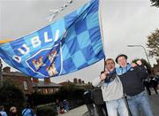 18 September 2011; Dublin supporters Shane Finane, left, and Robbie McGawley, both from Finglas, on their way to the match. Supporters at the GAA Football All-Ireland Championship Finals, Croke Park, Dublin. Picture credit: Brian Lawless / SPORTSFILE