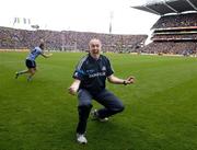 18 September 2011; Dublin manager Pat Gilroy celebrates at the end of the game. GAA Football All-Ireland Senior Championship Final, Kerry v Dublin, Croke Park, Dublin. Picture credit: David Maher / SPORTSFILE
