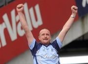 18 September 2011; A Dublin supporter celebrates after the game. Supporters at the GAA Football All-Ireland Championship Finals, Croke Park, Dublin. Picture credit: Pat Murphy / SPORTSFILE