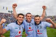 18 September 2011; The Brogan brothers, left to right, Bernard, Paul and Alan celebrate at the end of the game. GAA Football All-Ireland Senior Championship Final, Kerry v Dublin, Croke Park, Dublin. Picture credit: David Maher / SPORTSFILE