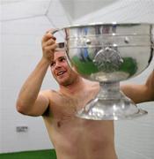 18 September 2011; Dublin's Kevin McManamon, in the dressing room, with the Sam Maguire Cup. GAA Football All-Ireland Senior Championship Final, Kerry v Dublin, Croke Park, Dublin. Picture credit: Ray McManus / SPORTSFILE