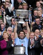 18 September 2011; Dublin captain Bryan Cullen lifts the Sam Maguire cup. GAA Football All-Ireland Senior Championship Final, Kerry v Dublin, Croke Park, Dublin. Picture credit: Brian Lawless / SPORTSFILE